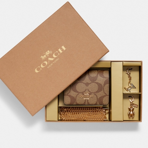 Coach Boxed Mini Wallet on a Chain with Charms - Picture 3 of 4